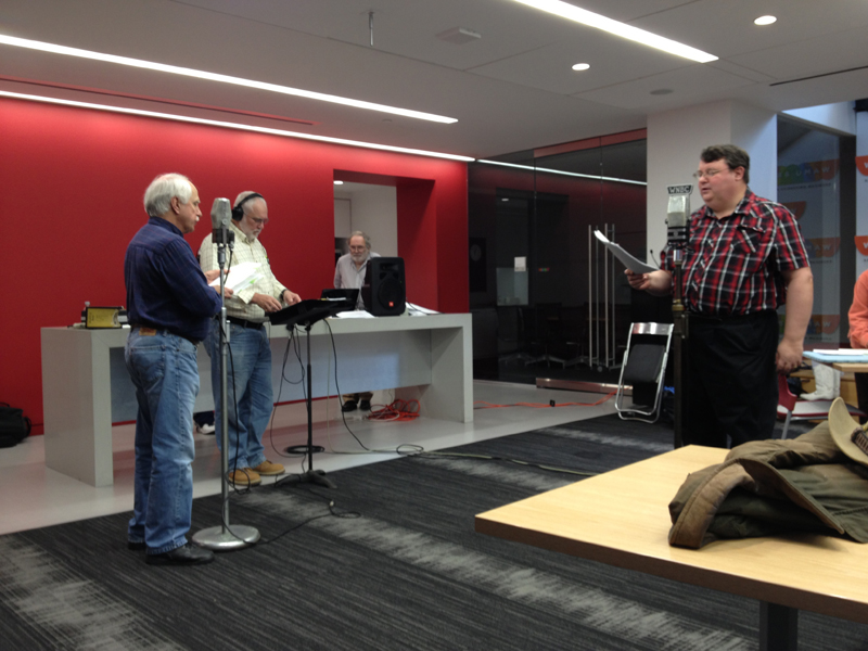 Lawrence, John and Michael warm up for Johnny Dollar